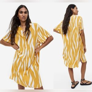 NWT H & M SPLIT NECK TUNIC DRESS, ROUNDED HEM, SLIGHTLY LONGER AT THE BACK. XL